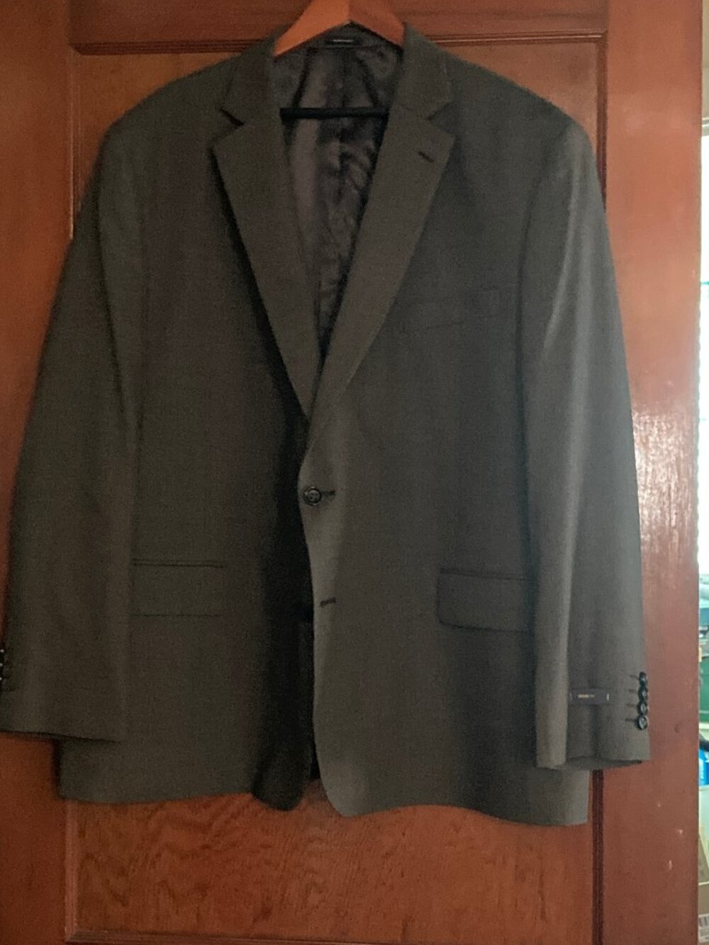 Stafford Men's Black / Gray Solid Classic Fit Sport Coat 52R Wool Blend New